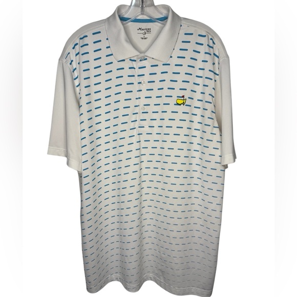 Masters Tech White and Blue Men's Polo Shirt Large - Picture 1 of 9